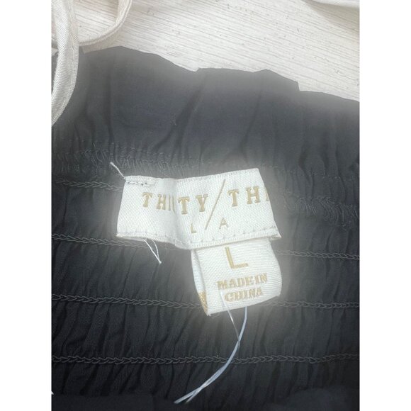 Twenty/Thirty Black & White Tie-Strap Ruffle Top Large - Picture 10 of 12